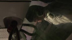 In the cockpit of a Russian plane steering Stock Footage