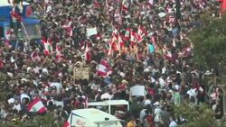 CLEAN : Lebanon: Thousands of protesters take to the streets of Beirut News Clip