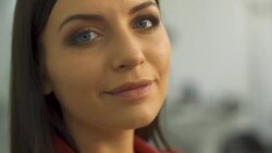 Beautiful face of a young cute girl Stock Footage