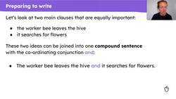 Writing the first section of an explanation text about how bees make honey Instructional Video