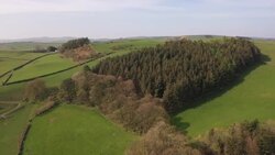 Drone aerials of farmland around Llandudno News Clip