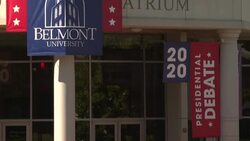 CLEAN : Exterior view of the venue at Belmont University ahead of final presidential debate News Clip