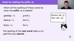 Spelling words with the suffix "-ly" Instructional Video