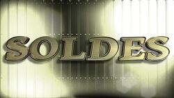French Sale Gold 3D Text Looping Animation Stock Footage