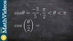 Evaluate the half angle for cosine from a triangle Instructional Video