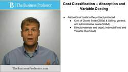 Cost Classification - Absorption and Variable Costing Instructional Video