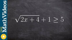 Solving a inequality with a square root Instructional Video