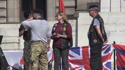 CLEAN : Protesters gather in Glasgow to "protect" statues News Clip