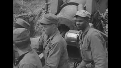 During Korean War, US Marine tanks and artillery in action somewhere in South Korea News Clip