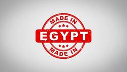Made In EGYPT Signed Stamping Text Wooden Stamp Animation. Red Ink on Clean White Paper Surface Background with Green matte Background Included. Stock Footage