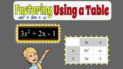 Factoring a Trinomial Using a Table Instructional Video
