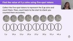 Calculate the total value of the coins in a set of 5 p coins Instructional Video