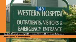 Health P.E.I. shuts overnight ER until Sept. 15 due to staff shortages News Clip