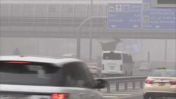CLEAN : Vehicles drive in low visibility as dust storm engulfs UAE's Dubai News Clip