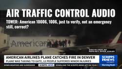American Airlines plane that was diverted to Denver International Airport catches fire while taxiing to gate News Clip