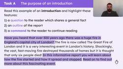 Preparing the introduction of a report on The Great Fire of London Instructional Video