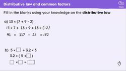 Checking and securing understanding of the distributive law Instructional Video