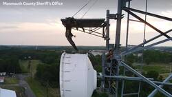 Climber scales communications tower to rescue bald eagle with trapped wing Instructional Video