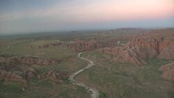 Aerial of the Bungle Bungle Range, Purnululu National Park, Australia Stock Footage