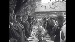 Mining executives gather outdoors in upstate New York Stock Footage