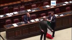 Fight breaks out in Italy's Chamber of Deputies during controversial vote News Clip