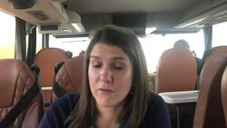 Jo Swinson answers questions on the Lib Dem battle bus News Clip