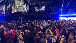 President Joe Biden enters stage at Ballina concert News Clip