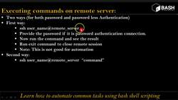 Bash Shell Scripting- Executing commands on remote server without logging into remote server Instructional Video