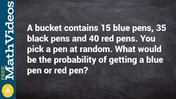 Learn how to find the theoretical probability of choosing a pen from a collection Instructional Video