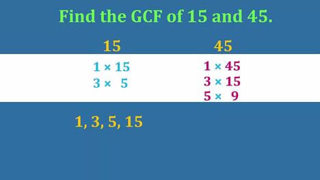Greatest Common Factor