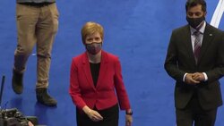 CLEAN : Nicola Sturgeon arrives at counting centre in Glasgow ahead of result announcement News Clip
