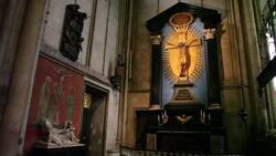 Germany, Cologne, Cathedral - Cross of Archbishop Gero Stock Footage