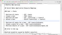 Master Microservices with Spring Boot and Spring Cloud - Step 13 – Exercise: User Post Resource and Exception Handling Instructional Video
