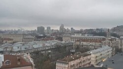 CLEAN : Air raid sirens ring in centre of Kyiv News Clip