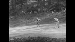 United States, 1950s: Ben Hogan putts ball Stock Footage