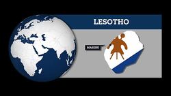 Earth Sphere Map and Lesotho Country Map with National Flag Stock Footage