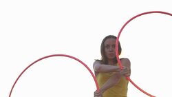 girl with Hoop in nature Stock Footage