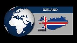 Earth Sphere Map and Iceland Country Map with National Flag Stock Footage