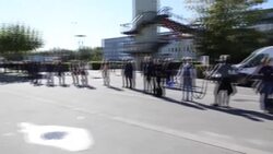 CLEAN : "Anti-maskers" form human chain on German-Swiss border News Clip