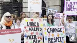 Ireland's children's minister meets with childcare cost protesters News Clip