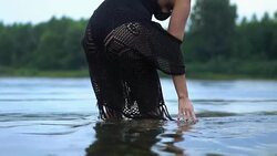 women's feet in water Stock Footage