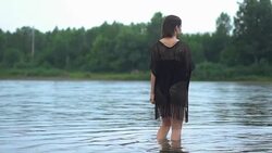 women's feet in water Stock Footage