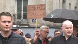 CLEAN : Demonstration in Nantes, western France, after recent civilian violent attacks News Clip