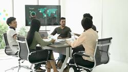 Business people meeting team together. Businessman and businesswoman sharing ideas together, middle east or transcontinental region centered on western asia. Stock Footage