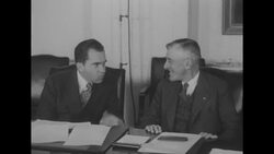 US Pres. Eisenhower holds meetings with top House and Senate Republicans at White House to discuss progressive agenda News Clip