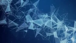 Blue Abstract Digital Concept of Geometrical Figures: Polygon Plexus Fractals Moving, Connecting Between Themselves and with Particles. Triangular Technological Concept. seamless loop animation Stock Footage