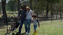 Family visited an organic farm Stock Footage