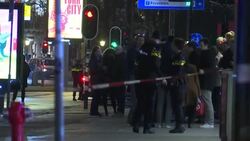 CLEAN : Ambulances outside of Amsterdam Apple store following hostage situation News Clip