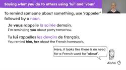 Une famille française : indirect object pronouns 'lui' and 'vous' Instructional Video