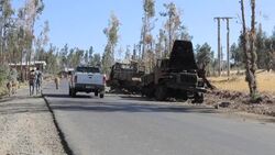 CLEAN : Images of destroyed and abandoned military vehicles in Ethiopia's Amhara region News Clip